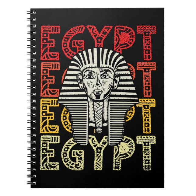 Egyptisk gud Tutankhamun Retro Egypten Pharaoh Anteckningsbok (Framsidan)