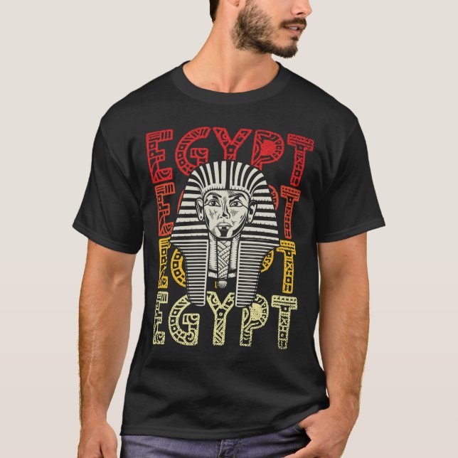 Egyptisk gud Tutankhamun Retro Egypten Pharaoh T Shirt (Framsida)