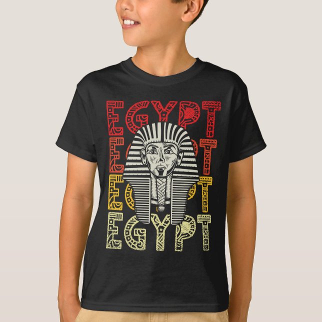 Egyptisk gud Tutankhamun Retro Egypten Pharaoh T Shirt (Framsida)