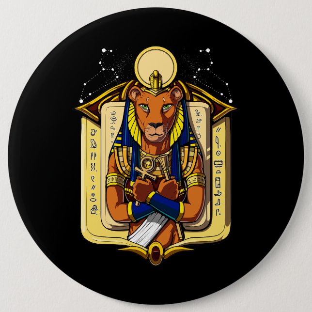 Egyptisk gudinnaLionessSekhmet gud Bastet Knapp (Framsida)
