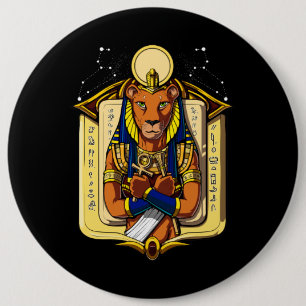 Egyptisk gudinnaLionessSekhmet gud Bastet Knapp