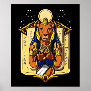 Egyptisk gudinnaLionessSekhmet gud Bastet Poster