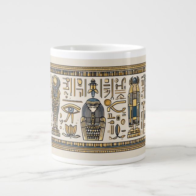 Egyptisk hieroglyf-mugg | Faraonisk Jumbo Mugg (Framsidan)