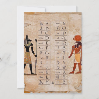 Egyptisk hieroglyfalfabetstavla gammal affisch inbjudningar