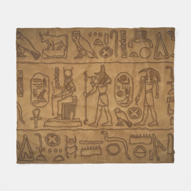 Egyptisk hieroglyfisk konst fleecefilt (Framsidan (Horisontell))