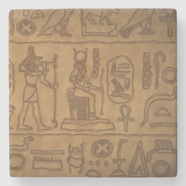 Egyptisk hieroglyfisk konst stenunderlägg (Framsidan)