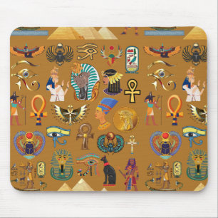 Egyptisk hieroglyfisk-Mönster Hieroglyphi Musmatta