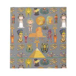 Egyptisk hieroglyfisk - Mönster Pharaoh Anteckningsblock
