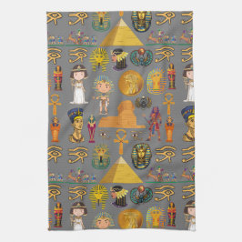 Egyptisk hieroglyfisk - Mönster Pharaoh Kökshandduk