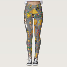Egyptisk hieroglyfisk - Mönster Pharaoh Leggings