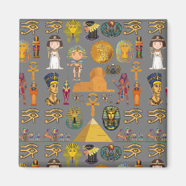Egyptisk hieroglyfisk - Mönster Pharaoh Magnet