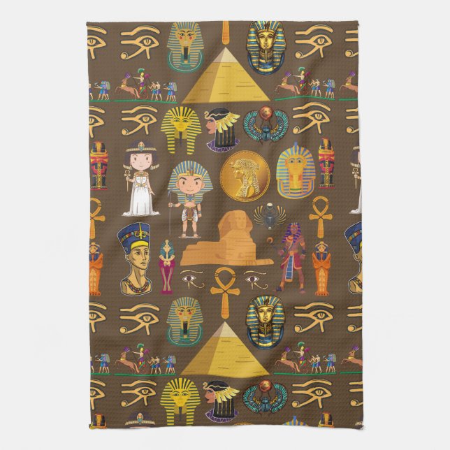 Egyptisk hieroglyfisk-Mönster-symbol Kökshandduk (Vertikal)