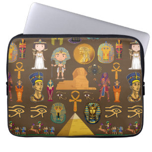 Egyptisk hieroglyfisk-Mönster-symbol Laptop Fodral