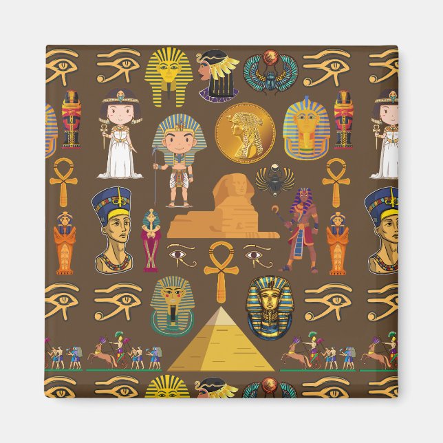 Egyptisk hieroglyfisk-Mönster-symbol Magnet (Framsidan)