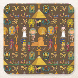 Egyptisk hieroglyfisk-Mönster-symbol Underlägg Papper Kvadrat