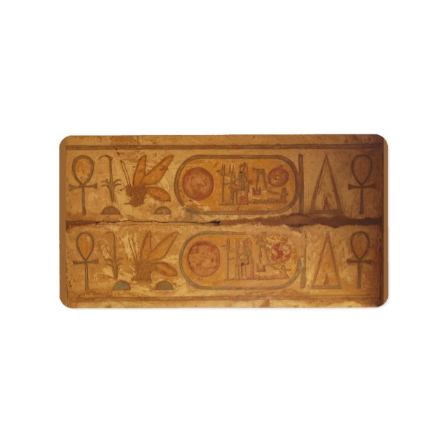 Egyptisk hieroglyfisk skrivning adressetikett (Framsidan)