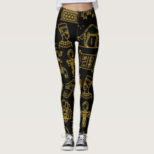 Egyptisk hieroglyfisk symbol Mönster Leggings