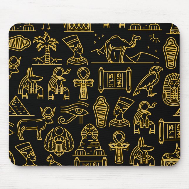 Egyptisk hieroglyfisk symbol Mönster Musmatta (Framsidan)