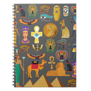 Egyptisk hieroglyfisk symbol Mönster pharaoh Anteckningsbok