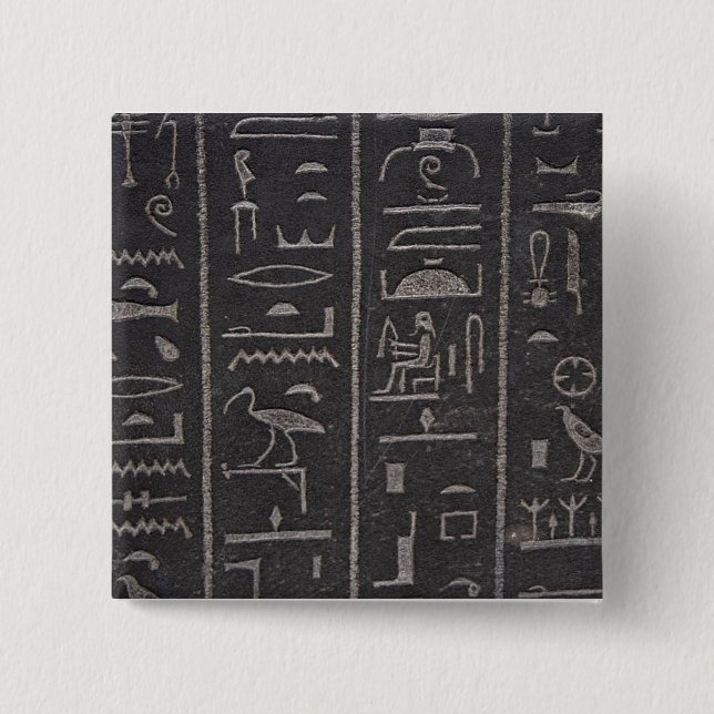 Egyptisk Hieroglyph Button Knapp (Framsida)