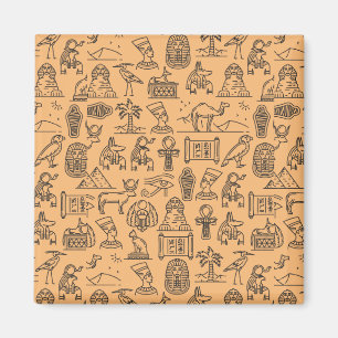 Egyptisk Hieroglyphic Symbol-bakgrund Magnet