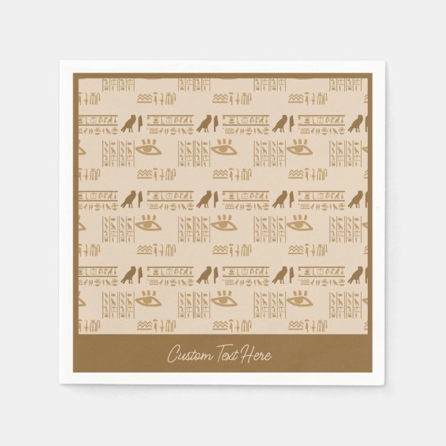 Egyptisk Hieroglyphics Ancient Egypten Exotic Pappersservett (Framsidan)