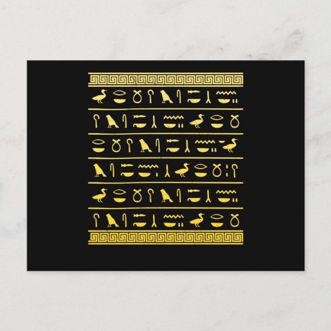 Egyptisk Hieroglyphics Historian Ancient Egypten Vykort (Framsida)