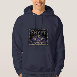 Egyptisk Horus öga Kosmisk Pyramid Konst Hoodie