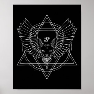 Egyptisk horus Öga och katt med Vingar Tanktop Poster