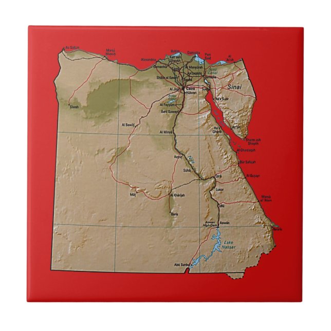 Egyptisk kartplatta kakelplatta (Framsidan)