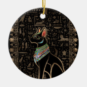 Egyptisk katt - Bastet Julgransprydnad Keramik