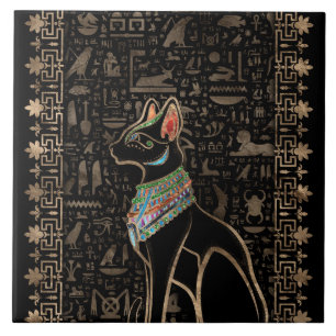 Egyptisk katt - Bastet Kakelplatta