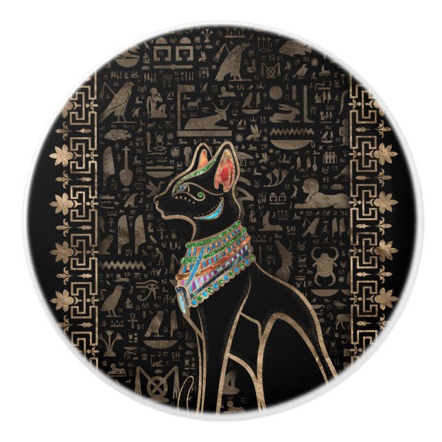 Egyptisk katt - Bastet Knopp (Framsidan)
