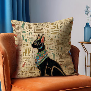 Egyptisk katt - Bastet on papyrus Kudde
