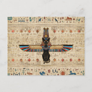 Egyptisk katt - Bastet on papyrus Vykort