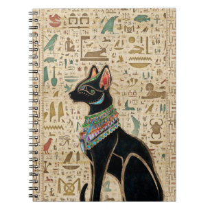 Egyptisk katt - Bastet på papyrus Anteckningsbok