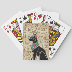 Egyptisk katt - Bastet på papyrus Casinokort