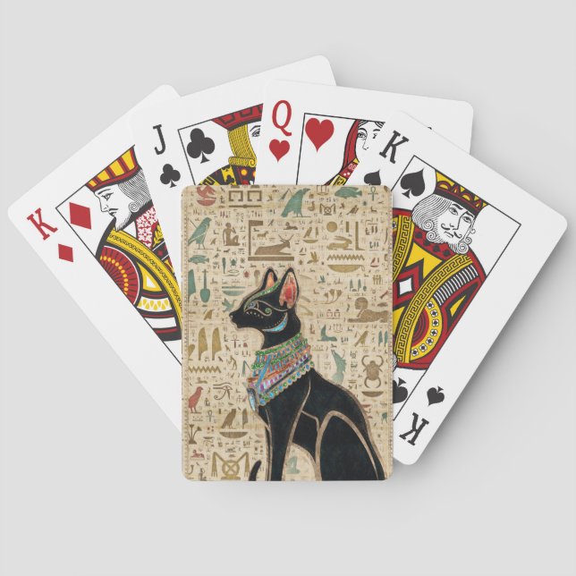 Egyptisk katt - Bastet på papyrus Casinokort (Baksidan)