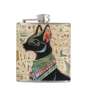 Egyptisk katt - Bastet på papyrus Fickplunta