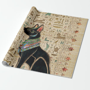 Egyptisk katt - Bastet på papyrus Presentpapper