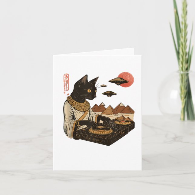 Egyptisk Katt Dj Ufo Konsttryck Tank Topp_1  Kort (Framsida)