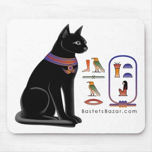 Egyptisk katt Hieroglyphic Mousepad Musmatta (Framsidan)