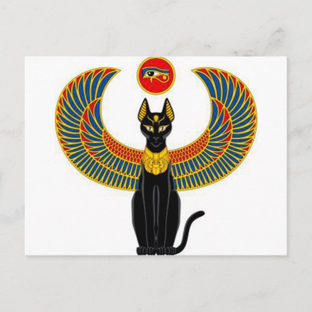 Egyptisk katt vykort (Framsida)