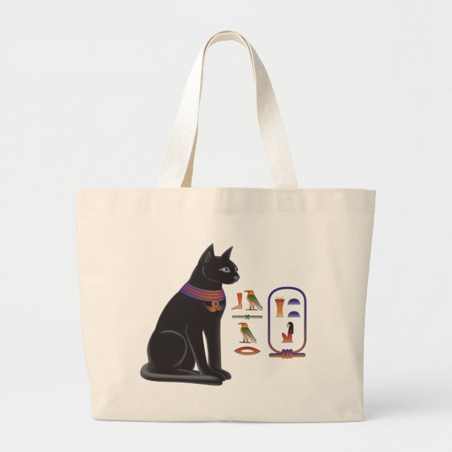 Egyptisk kattgudinna Bastet Jumbo Tygkasse (Framsidan)