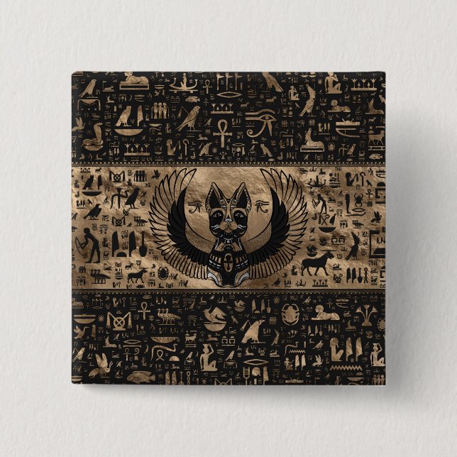 Egyptisk kattgudinna Bastet Knapp (Framsida)