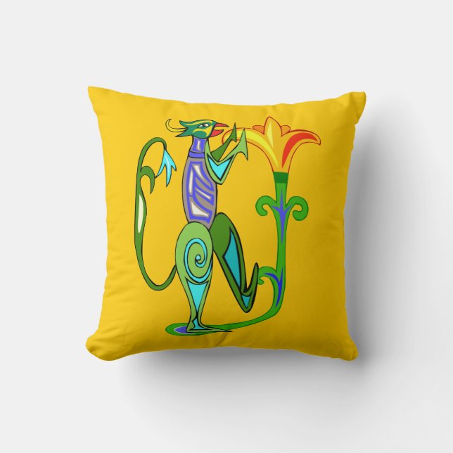 Egyptisk konst med Lotus Flower Reversible Pillow Kudde (Framsida)