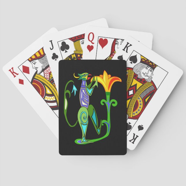 Egyptisk konst med Lotus Flower-uppspelningskort Spel Kort (Baksidan)