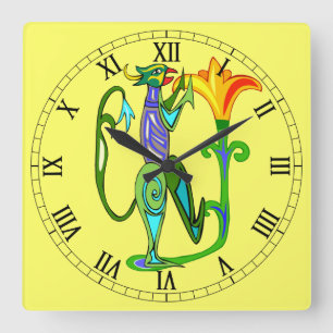 Egyptisk konst med romerskt siffer- för fyrkantig klocka