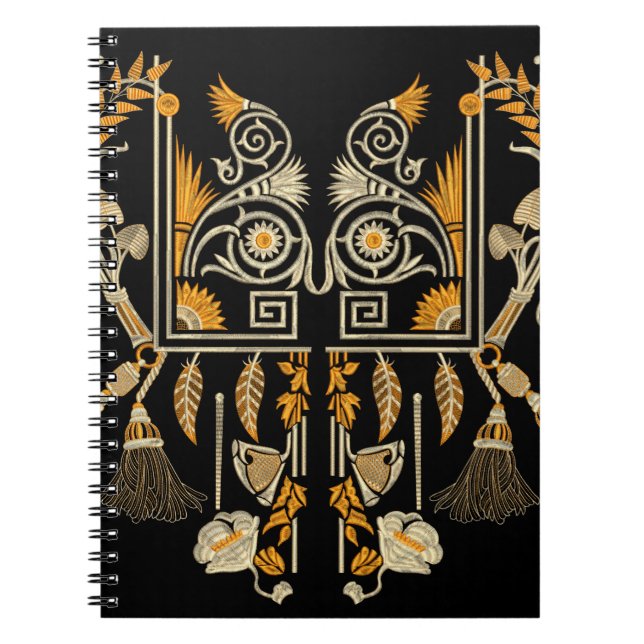 Egyptisk konst traditionell guld gräns skapar hand anteckningsbok (Framsidan)