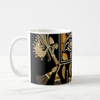 Egyptisk konst traditionell guld gräns skapar hand kaffemugg